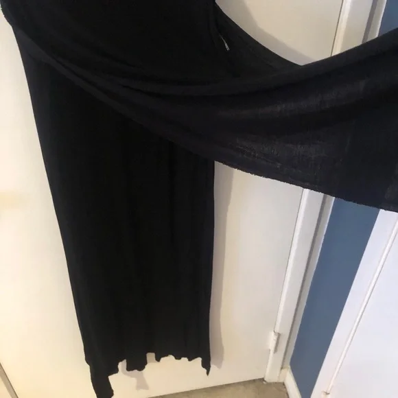 Zara Lightweight Black Sleeveless layered Maxi Dress size Large - Picture 4 of 10